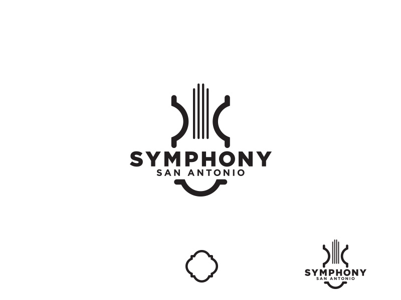 Symphony SA logo logo design symbol identity icon design quatrefoil rivewalk violin music symphony logo