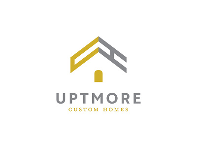 Uptmore Homes logo arrow custom h homes house logo u up