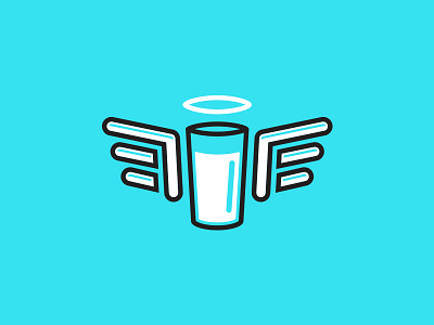 Healthier Milk Logo Concept 2a angel clever concept design halo healthy logo milk wings