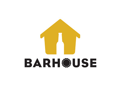 Barhouse logo Concept ba bar beer beercap bottle concept design house logo logotype negative space