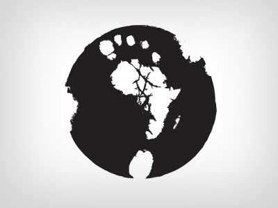 HeretoserveTherelogo africa footprint logo one color