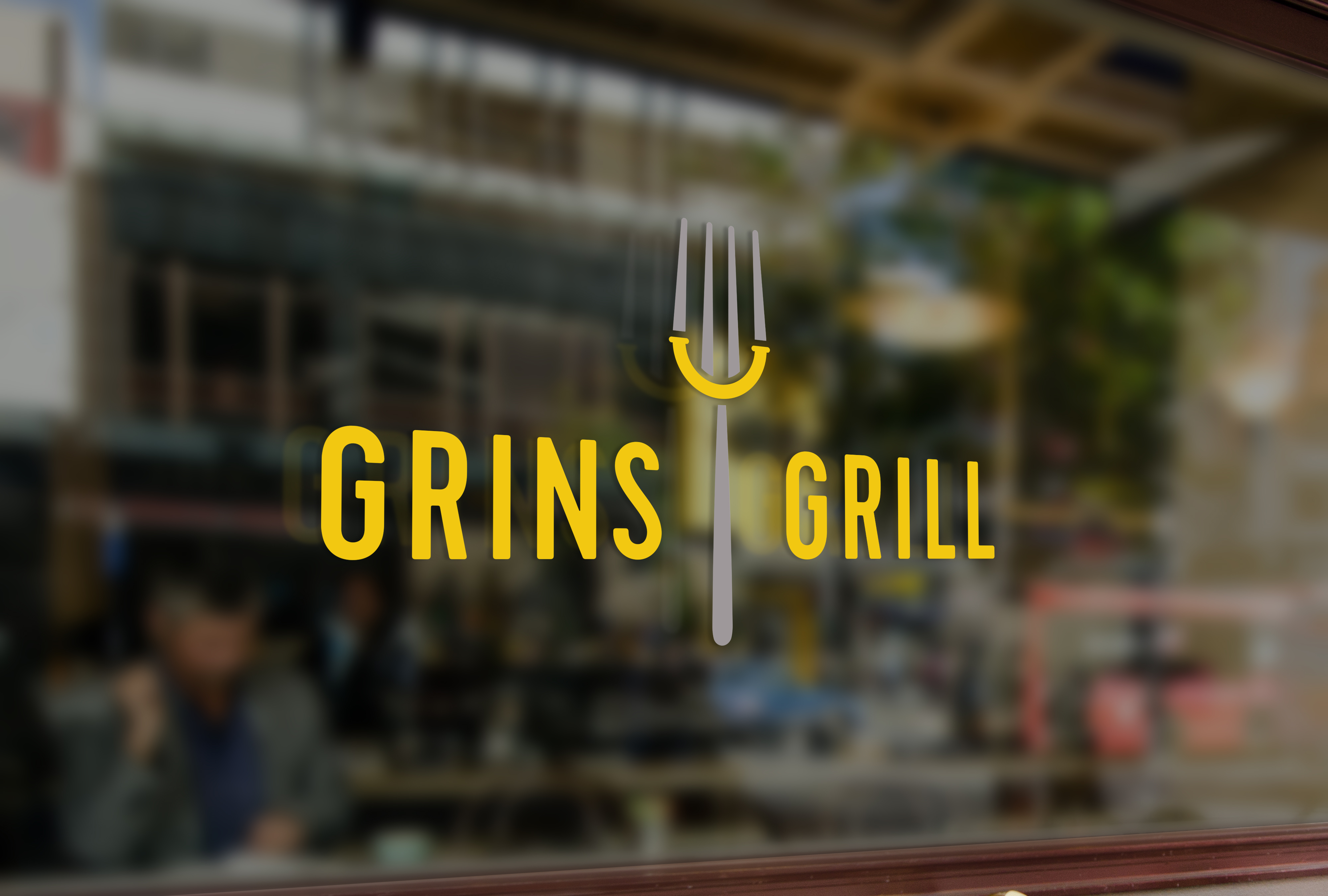 Download Grins Grill Logo Mockup By Barak Tamayo On Dribbble PSD Mockup Templates