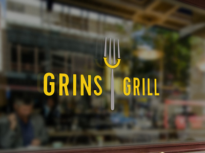 Grins Grill logo mockup