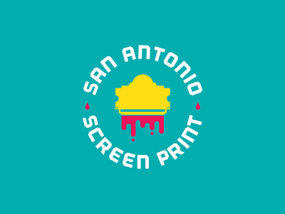 San Antonio Screen Print logo Concept alamo branding design icon identity ink logo print printing san antonio screenprinting texas