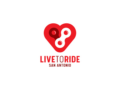 Live To Ride logo bike bikechain branding clever concept heart heart logo identity logo logo concept logo design logodesign ride