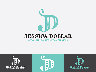 Jessica Dollar Logo 1 accounting branding concept d dollar j jd logo logo design branding logodesign money monogram tax