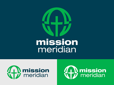 Mission Meridian Logo brand branding christ christian clever cross design faith globe graphic hands hands and feet identity logo meridian mission print world