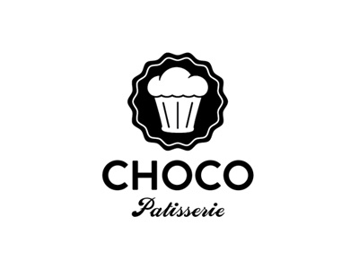 Choco chef collaboration concept cupcake hat logo