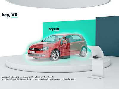 heycar booth design AR/VR Holographic imagery concept