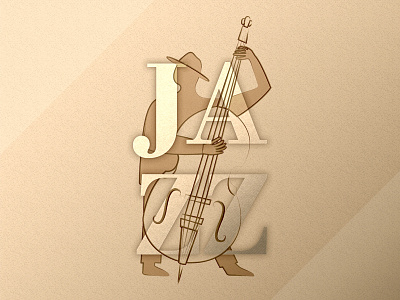 Jazz Festival Poster Illustration and Typography double bass festival graphic design illustration instrument jazz music player poster typography