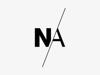 NA Initials Monogram Lettermark a black designer gray helvetica lettermark logo monogram n na slash typography