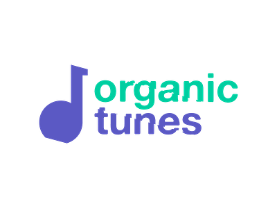Organic Tunes Logo For A Music Project branding green logo music music notes note organic project purple tune tunes turquoise violet website