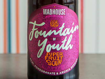 Fountain of Youth - Sour Beer Label Design beer des moines hand lettering illustration iowa label packaging sour beer