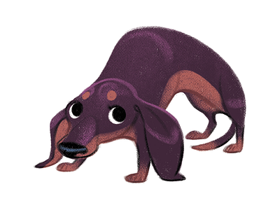 Scardie Weenie character character design dachshund dog drawing illustration photoshop painting puppy texture weiner dog