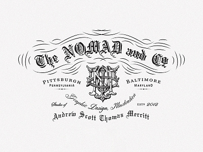 The Nomad & Co. Dribbble branding logo personal typography vintage