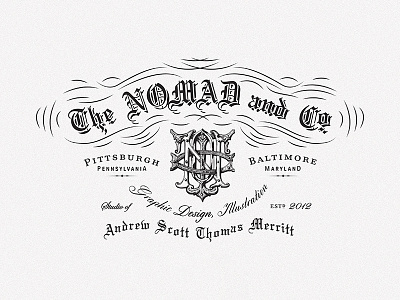 The Nomad & Co. Dribbble branding logo personal typography vintage