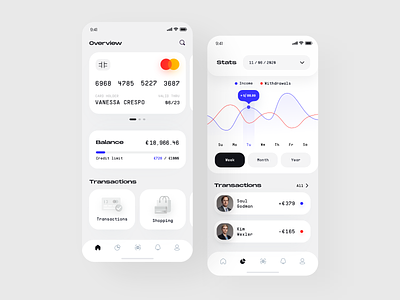 Wallet Azorum 📲 bank banking clean app credit card crypto finance graphics interface ios app mobile banking money payment stats transaction transfer uiux wallet wallet app
