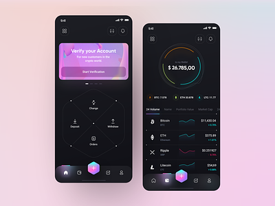 Banexcoin App 📲 app application bitcoin clean coins crypto crypto currency crypto wallet design ethereum exchange financial fluent interface minimal mobile money transfer ui ux wallet