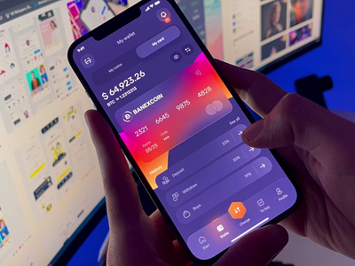 Banexcoin Wallet 💳 adobe xd app application bitcoin btc chart clean credit card crypto cryptocurrency dark mode design exchange interaction interface ios minimal ui ux wallet
