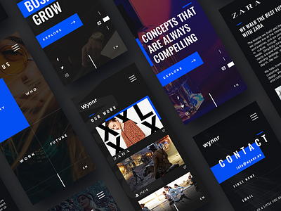 Wynnr Minimal Fashion UI Design Black 📲