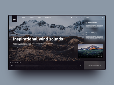Wind Sounds - Fluent website Design clean design fluent interaction interface minimal ui ui design ux ux design web webdesign