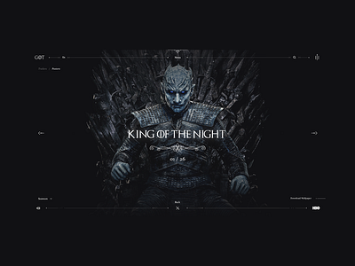 Game of Thrones - King of the Night dark design gameofthrones got grid interface landing minimal mining ui uiux ux web webdesign website