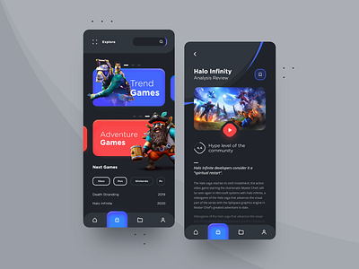 App Design Daily Ui 🎮📲 app app games apple application card categories clean colors dark app interface ios mobile modern ui ui design uiux design ux