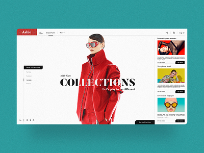 Web Ashio Colections Fashion Store 👜👗💲 clean colors desktop ecommerce fashion landing minimal minimalism store design typography ui uiux design ux web webdesign website