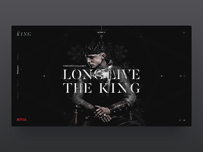 The King 👑 clean dark ui dark web design desktop fullscreen landing minimal movie movie poster netflix ui ux web web design website