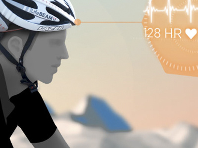 Biker with HUD biker c4d helmet hud illustration info scene shadows silhouette
