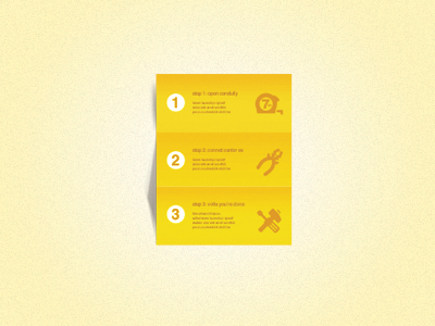 Yellow Brochure brochure fold icon iconography instructions manual numbers paper shadow steps vector yellow