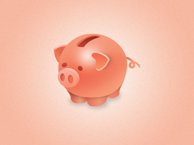 Pink piggy 3d bank bills coins dollars icon money pig piggybank pink savings vector