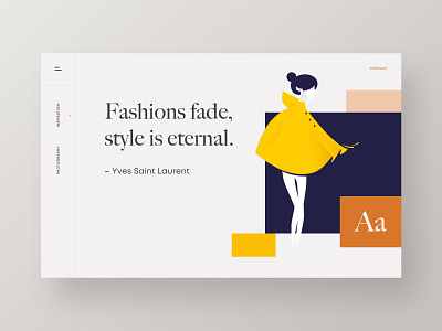 Typography + Illustration Study 2d color colour concept design draw fashion flat girl illustration illustrator landing page minimal orange typography ui ux vector website yellow