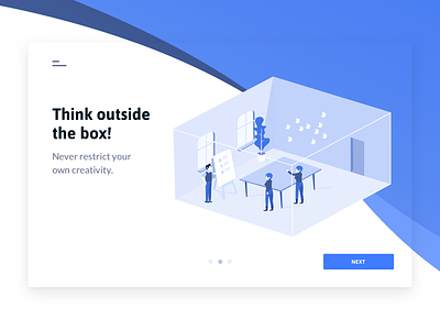 Think outside the box! app business business canvas design design system desktop drawing flat graphic illustration landing page moldr startup typography ui ux vector web work working