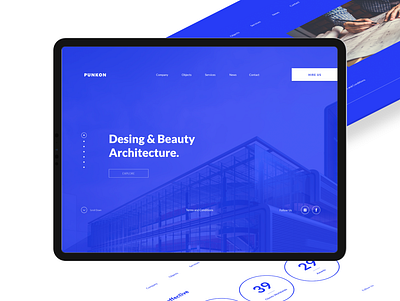 Punkon Architectural design black colorfull design flat interface letter ui ux web webdesign