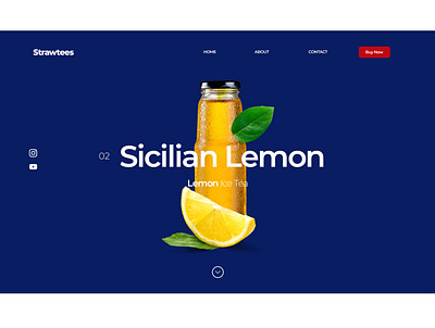 Blue tea Lemon Drink Xploration Page blue branding cleandesign colorfull design drink flat fruit graphicdesign interactiondesign interface layout typography ui user interface userexperience userinterface ux web webdesign