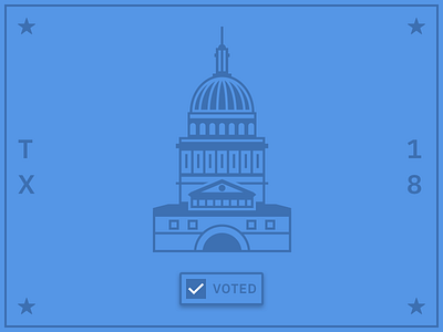I Voted capitol election illustration plex primary texas vector