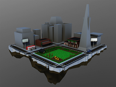 The City 3d lowpoly maya sf
