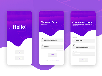 App sign up and sign in interface abstract app app concept app design app ui art creative creative design developer graphicdesign minimal signin signup ui uiux web