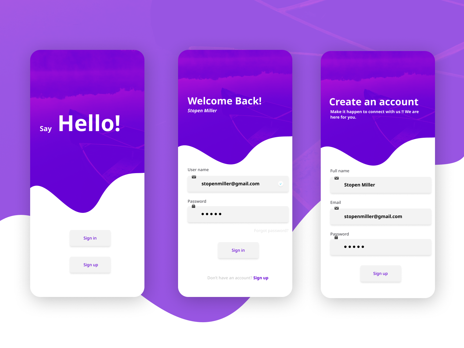 App sign up and sign in interface by Md Bellal on Dribbble
