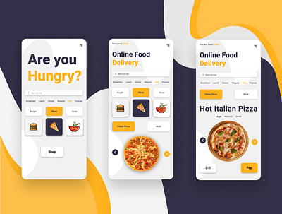 Food delivery mobile app UI kit abstract app app design app ui clean creative design design developer food fooddelivery foodies graphicdesign mobile uiux web