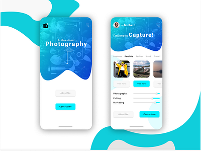 Professional photography app interface