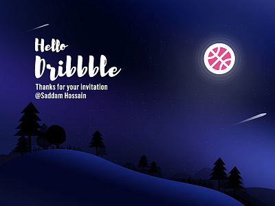 Dribble Hello Shot design graphicdesign illustration photoshop