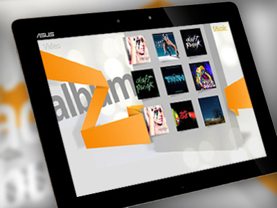 A concept 3D Music player for Android 3d android music player tablet