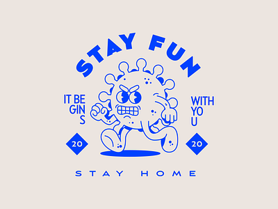 Stay Fun Stay Home coronavirus illustration stayhome vector