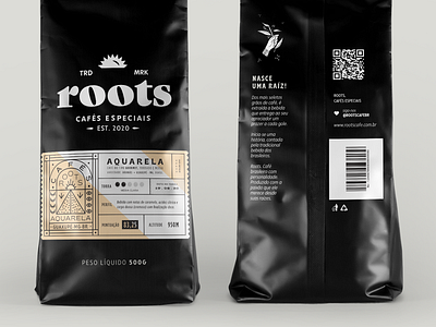 Roots Coffee Packaging Details bag café coffee coffee bag drink embalagem espresso packaging