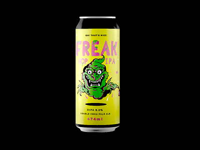 Freak-hop IPA beer beer can can hops illustration ipa monster package packaging