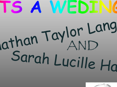 Wedding Invitation - version 1.awesome awesome bear on bicycle comic sans papyrus