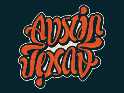 Austin, Texas Ambigram ambigram lettering script typography