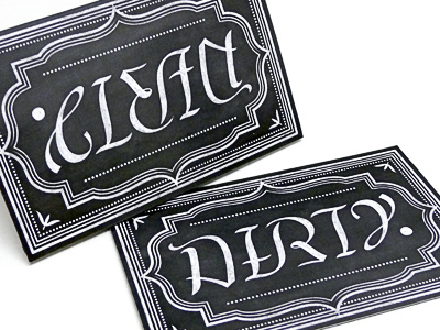 Dirty / Clean Ambigram Magnet ambigram lettering script typography